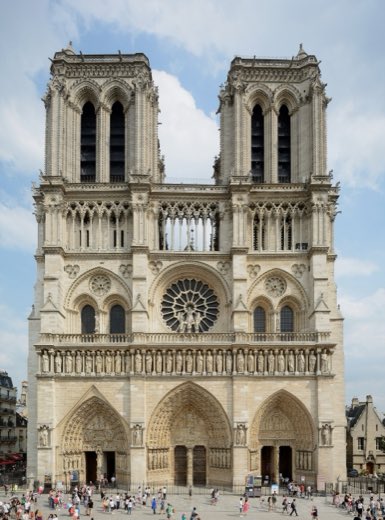 Západní průčelí katedrály Notre-Dame na ostrově Île de la Cité